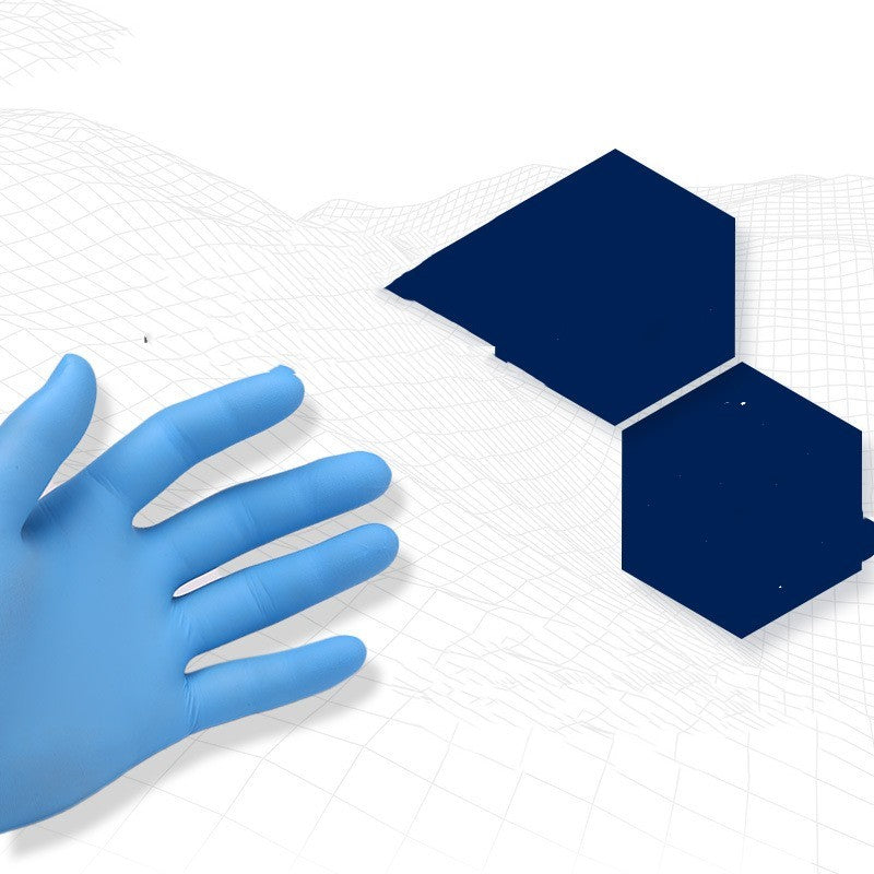 Disposable Blue Inspection Nitrile Rubber Gloves - NON-LATEX